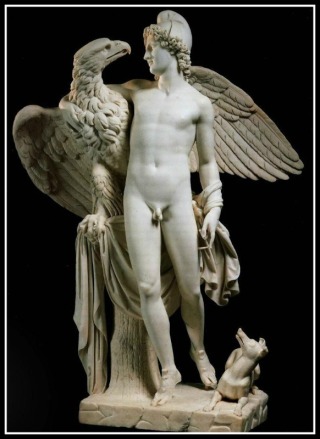 Zeus and Ganymede statue